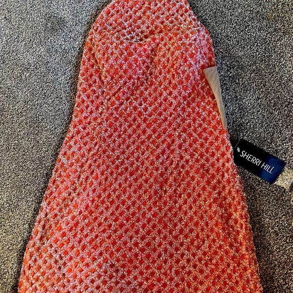 Sherri Hill coral with bling BNWT size 16